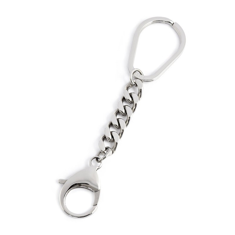 S.STEEL DROP KEYRING WITH GRUMETTA CHAIN AND LOCK Polished s.steel drop keyring 27,60*39,60 mm, 3 mm width, 3,10 mm thickness, l S.STEEL DROP KEYRING WITH GRUMETTA CHAIN AND LOCK Polished s.steel drop keyring 27,60*39,60 mm, 3 mm width, 3,10 mm thickness, l