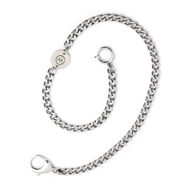 S.STEEL KEYRING GRUMETTA CHAIN Polished s.steel keyring with grumetta chain 7,80 mm width, 3,05 mm thickness, at the end a ring S.STEEL KEYRING GRUMETTA CHAIN Polished s.steel keyring with grumetta chain 7,80 mm width, 3,05 mm thickness, at the end a ring