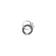 S.STEEL KEYRING WITH DOUBLE RING Polished s.steel keyring with double ring: first ring is with 30 mm diameter, 2,70 mm width, 2,
