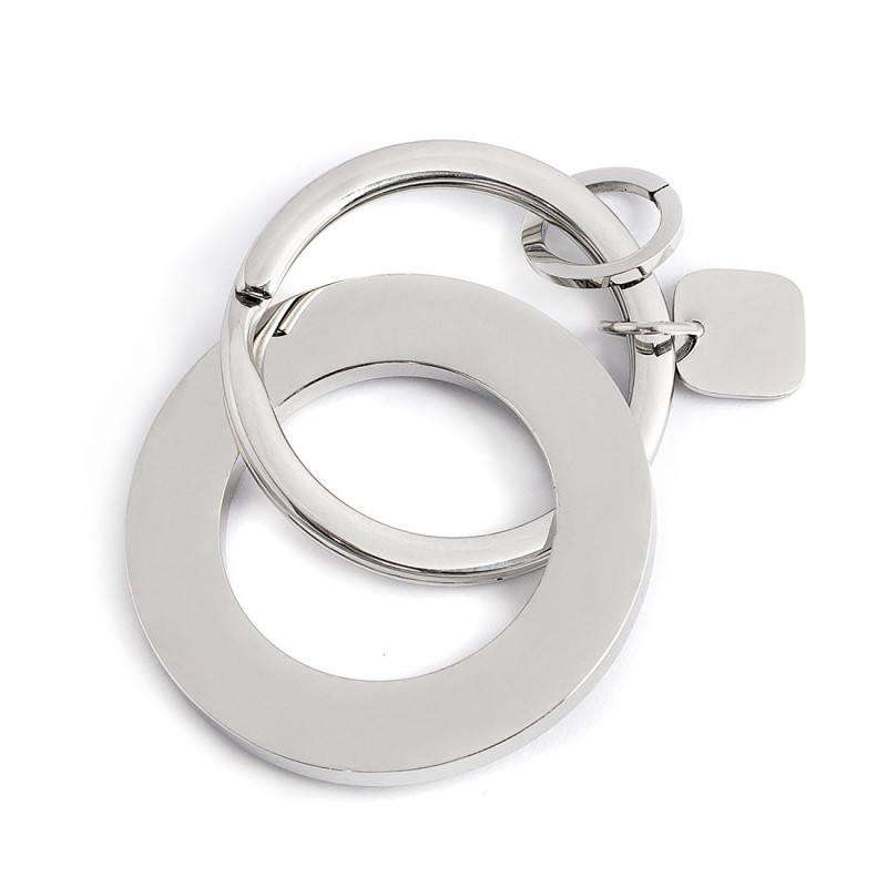 S.STEEL KEYRING WITH DOUBLE RING Polished s.steel keyring with double ring: first ring is with 30 mm diameter, 2,70 mm width, 2, S.STEEL KEYRING WITH DOUBLE RING Polished s.steel keyring with double ring: first ring is with 30 mm diameter, 2,70 mm width, 2,