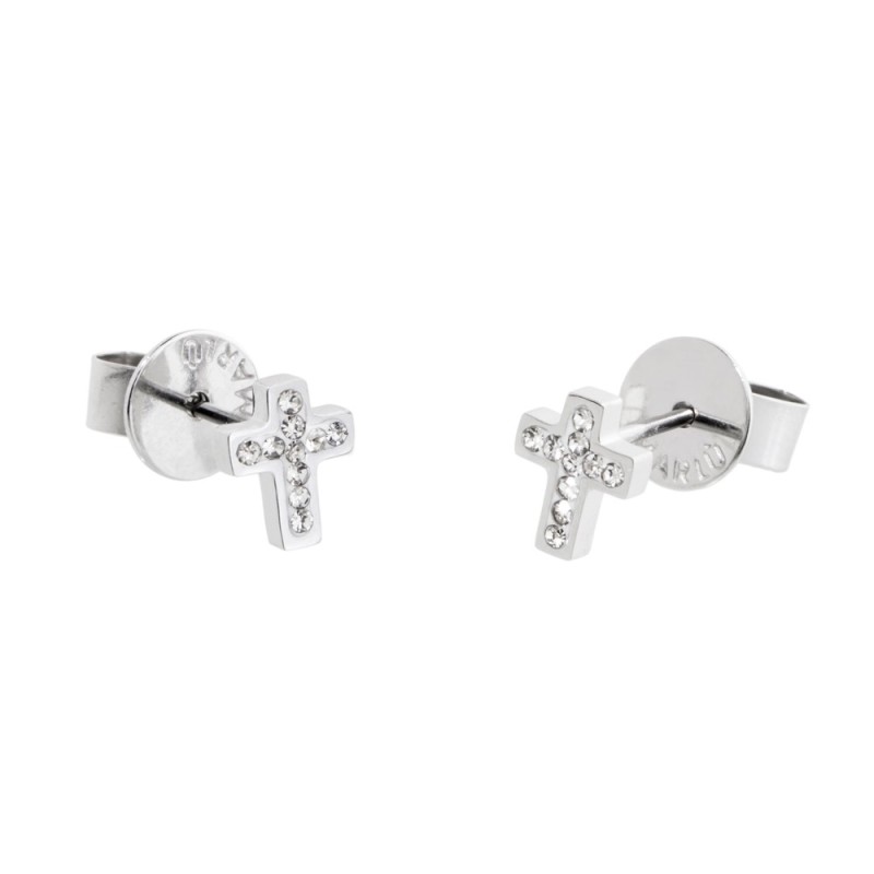 S.STEEL CROSS EARRINGS WITH CRYSTALS 316 S.STEEL EARRINGS WITH 6.7*5.35*1.5 MM "CROSS" WITH CLAY AND CRYSTAL RHINESTONES. LASER S.STEEL CROSS EARRINGS WITH CRYSTALS 316 S.STEEL EARRINGS WITH 6.7*5.35*1.5 MM "CROSS" WITH CLAY AND CRYSTAL RHINESTONES. LASER