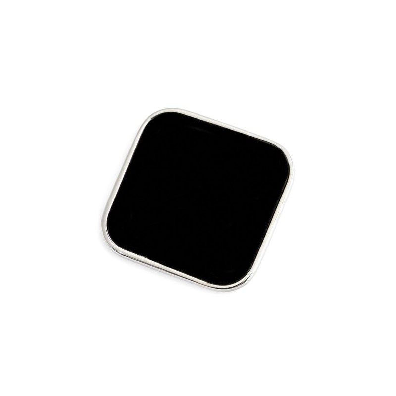 S.STEEL SQUARED PLATE BLACK ENAMEL Polished s.steel squared plate size 13,99*13,99 mm, 1 mm thickness with on the front side bla