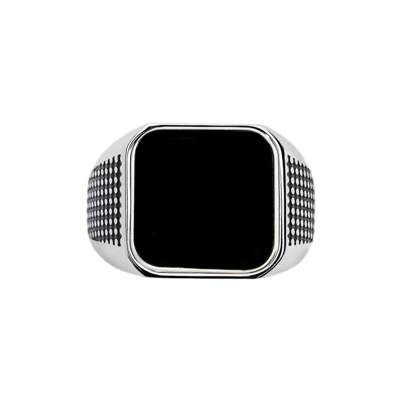 Piastrina quadrata smalto nero changy