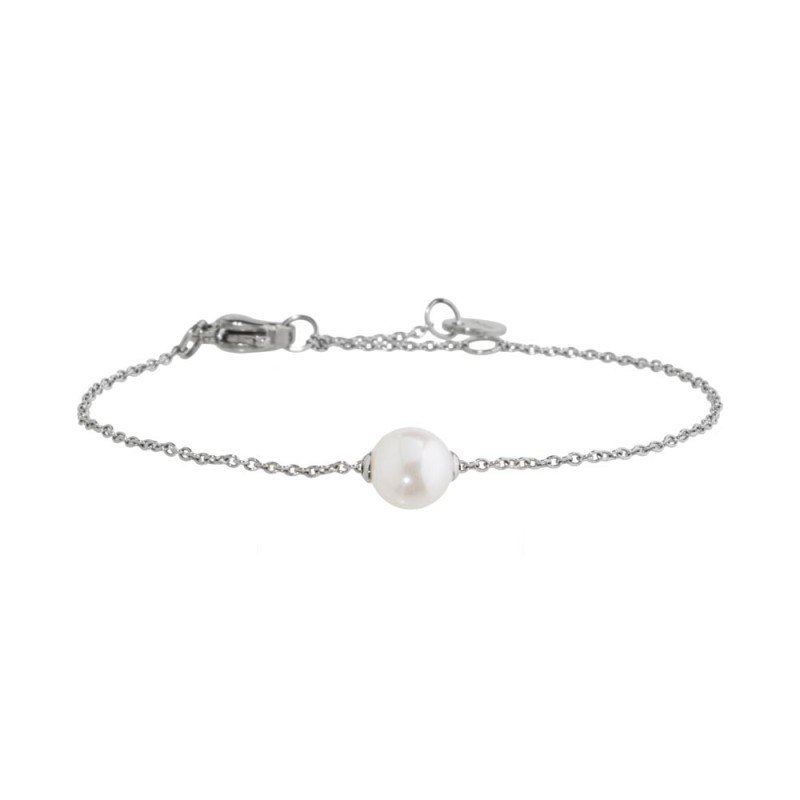 STEEL BRACELET PEARL TWO CAPS 316 s.steel bracelet with 6mm white pearl with two caps welded on both side, adjustableAccesso STEEL BRACELET PEARL TWO CAPS 316 s.steel bracelet with 6mm white pearl with two caps welded on both side, adjustableAccesso