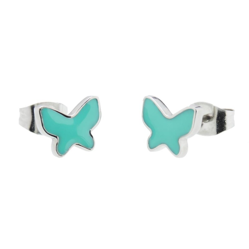 S.STEEL EARRINGS WITH ENAMEL BUTTERFLY 8.5MM BUTTERFLY EARRINGSAccessories: CHI0105 2 PZ S.STEEL EARRINGS WITH ENAMEL BUTTERFLY 8.5MM BUTTERFLY EARRINGSAccessories: CHI0105 2 PZ