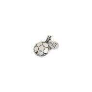 BURNISHED BALL CHARM Burnished steel charm in the shape of a ball, diameter 15 mm and total heigh 18.30 mm and round tag with th