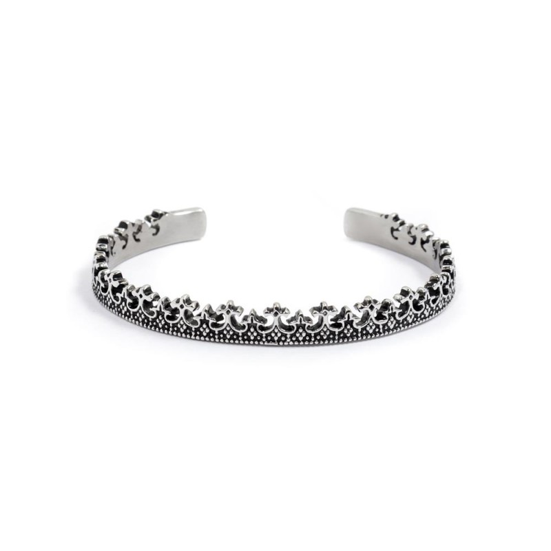 SLAVE BRACELET CROWN QUEEN Steel bracelet and black oil slave queen crown, adjustable. Diameter 6 cm height 6.60 mmCollezione SLAVE BRACELET CROWN QUEEN Steel bracelet and black oil slave queen crown, adjustable. Diameter 6 cm height 6.60 mmCollezione