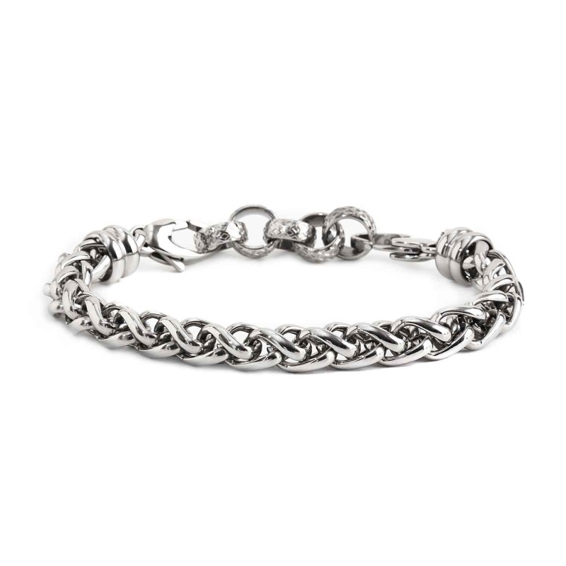 S.S. BR SONAGLIO CHAIN 7.80 MM SIZE M S.steel polished bracelet with sonaglio chain with thickness 7.80 mm. At both ends one ele S.S. BR SONAGLIO CHAIN 7.80 MM SIZE M S.steel polished bracelet with sonaglio chain with thickness 7.80 mm. At both ends one ele