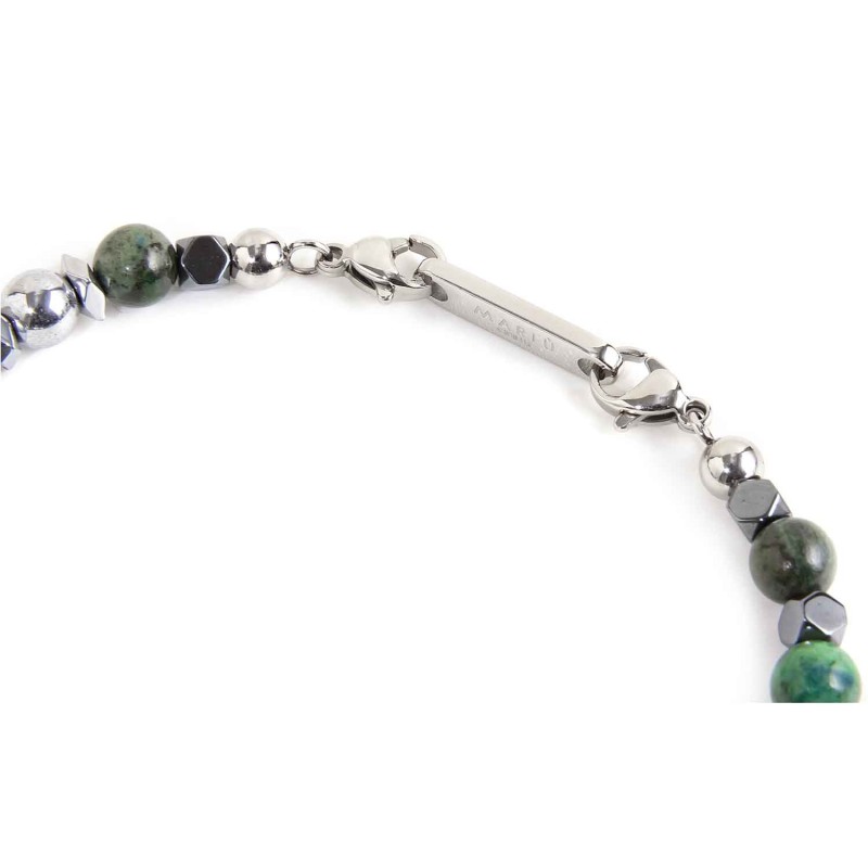 BR AFGHAN LAPIS AND HEMATITE BEADS S.steel polished bracelet on center with s.steel element with black oil texture 7*6.90 mm, al BR AFGHAN LAPIS AND HEMATITE BEADS S.steel polished bracelet on center with s.steel element with black oil texture 7*6.90 mm, al