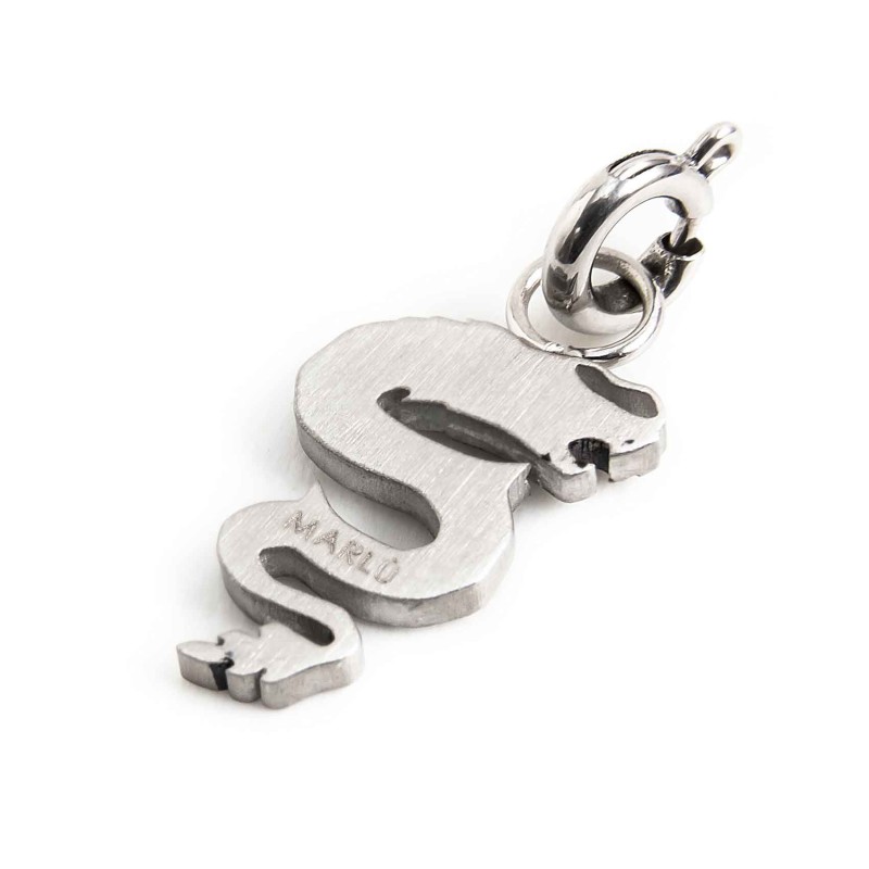 S.S. MATT WITH BLACK OIL CHARM DRAGON S.steel matt with black oil charm dragon shape 13.25 mm*8.84 mm, with black crystal eye. M S.S. MATT WITH BLACK OIL CHARM DRAGON S.steel matt with black oil charm dragon shape 13.25 mm*8.84 mm, with black crystal eye. M