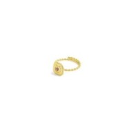 Anello piastrina con cuore con zircone Anello piastrina con cuore con zircone
