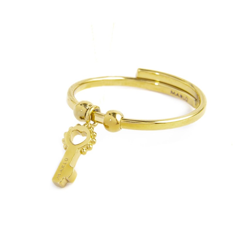 S.S. GOLD IP RING KEY PENDANT S.steel gold ip ring 1,40 mm width, 0,90 mm thickness, with 2 spheres size 3*2,60 mm, lasered Marl S.S. GOLD IP RING KEY PENDANT S.steel gold ip ring 1,40 mm width, 0,90 mm thickness, with 2 spheres size 3*2,60 mm, lasered Marl