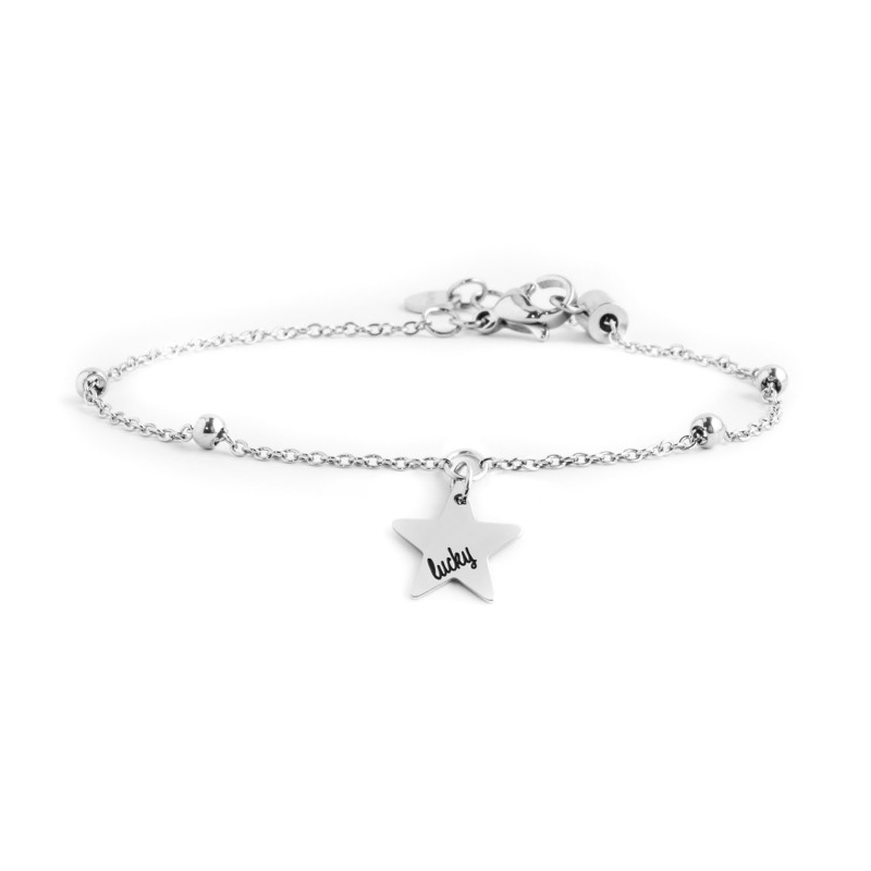 BRACCIALE ACCIAIO STELLA LUCKY PENDENTE BRACCIALE ACCIAIO STELLA LUCKY PENDENTE