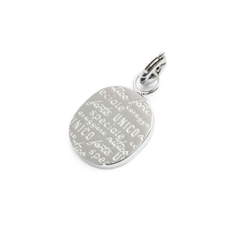 S.STEEL CHARM FRATELLO Polished s.steel charm size 12*10,70 mm, 1,40 mm thickness, on the top welded ring with 4 mm diameter. On S.STEEL CHARM FRATELLO Polished s.steel charm size 12*10,70 mm, 1,40 mm thickness, on the top welded ring with 4 mm diameter. On