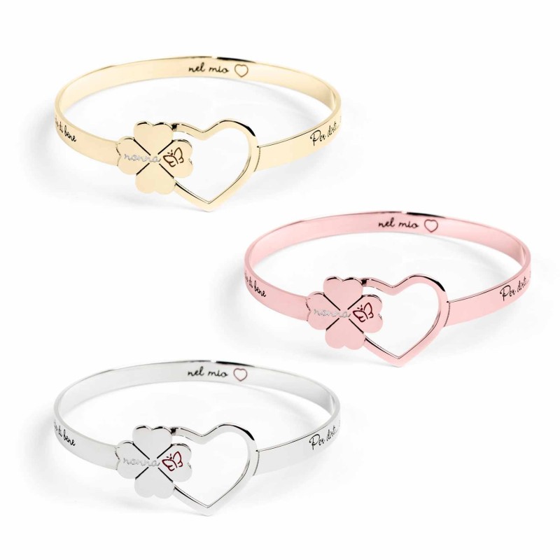 BRACCIALE RIGIDO QUADRIFOGLIO E CUORE BRACCIALE RIGIDO QUADRIFOGLIO E CUORE