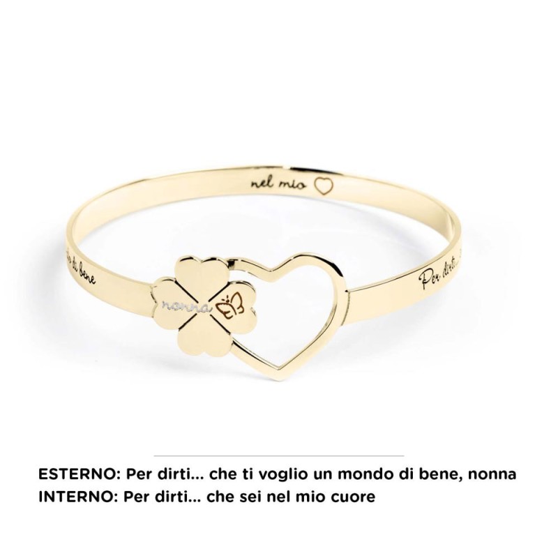 BRACCIALE RIGIDO QUADRIFOGLIO E CUORE BRACCIALE RIGIDO QUADRIFOGLIO E CUORE