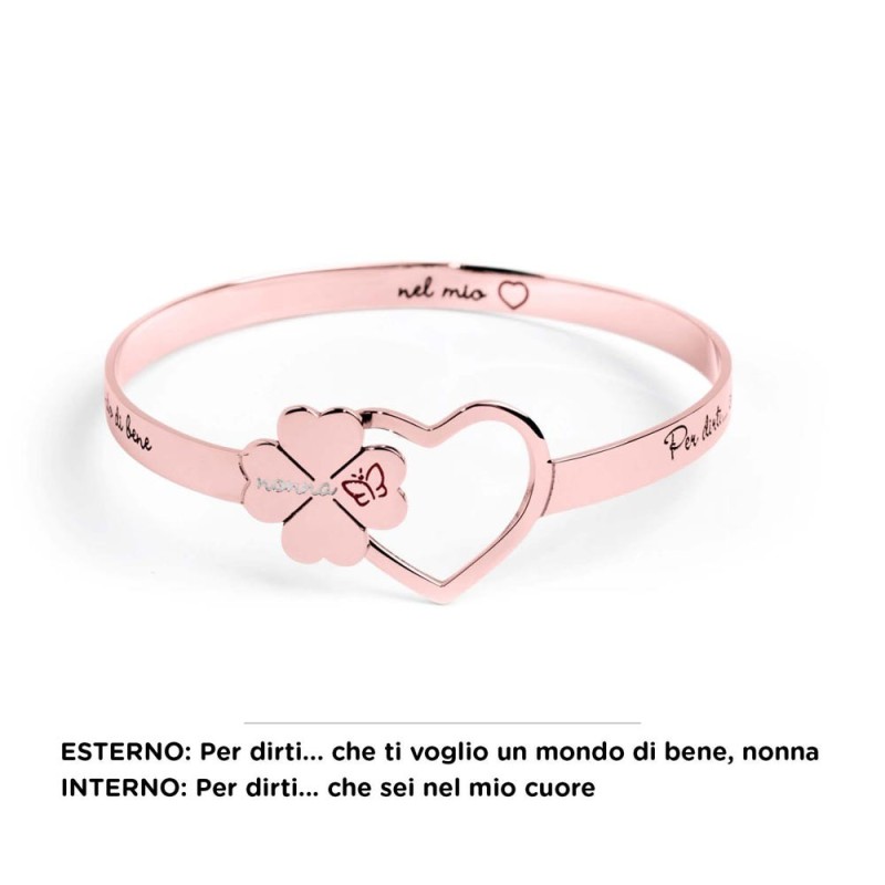 BRACCIALE RIGIDO QUADRIFOGLIO E CUORE BRACCIALE RIGIDO QUADRIFOGLIO E CUORE