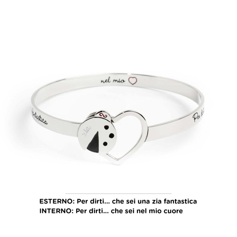 BRACCIALE RIGIDO COCCINELLA E CUORE BRACCIALE RIGIDO COCCINELLA E CUORE