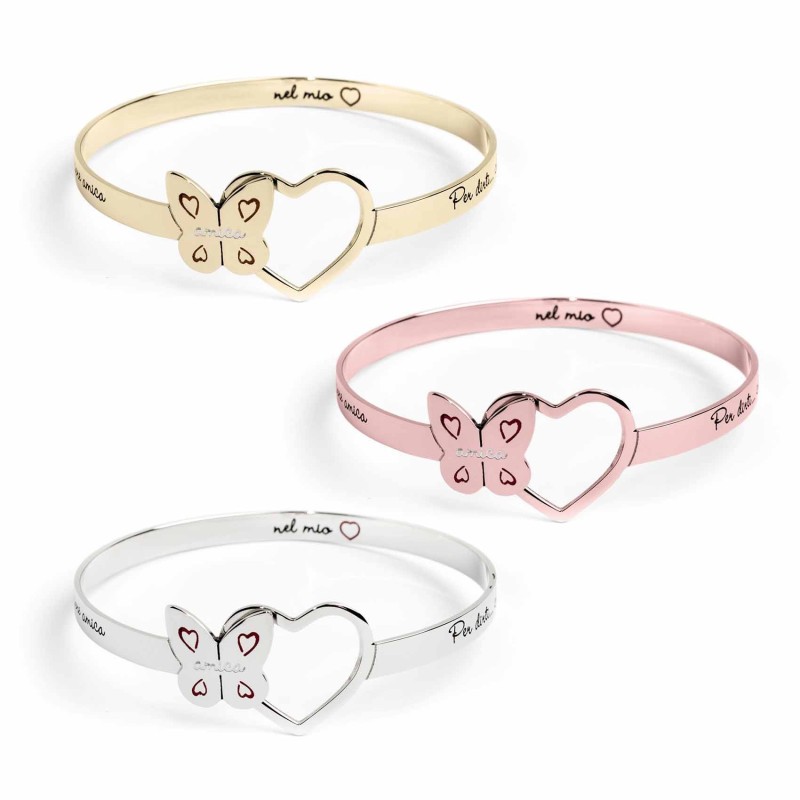 BRACCIALE RIGIDO FARFALLA E CUORE BRACCIALE RIGIDO FARFALLA E CUORE