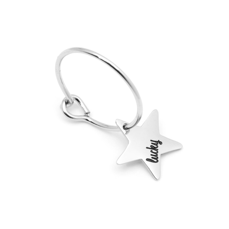 Orecchino a cerchio stella lucky