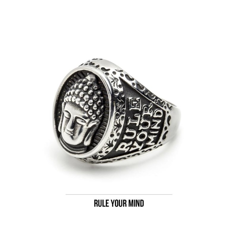 STEEL OVAL BUDDHA RING STEEL OVAL BUDDHA RING