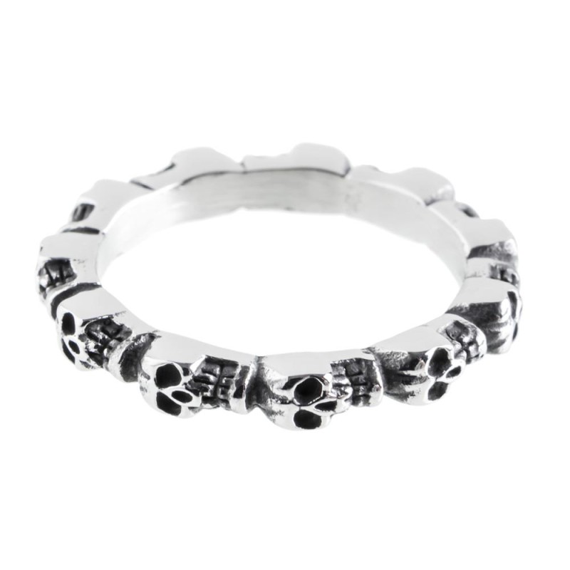 Anello acciaio teschi piccoli