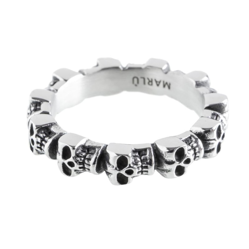 Anello acciaio teschi grandi Anello acciaio teschi grandi