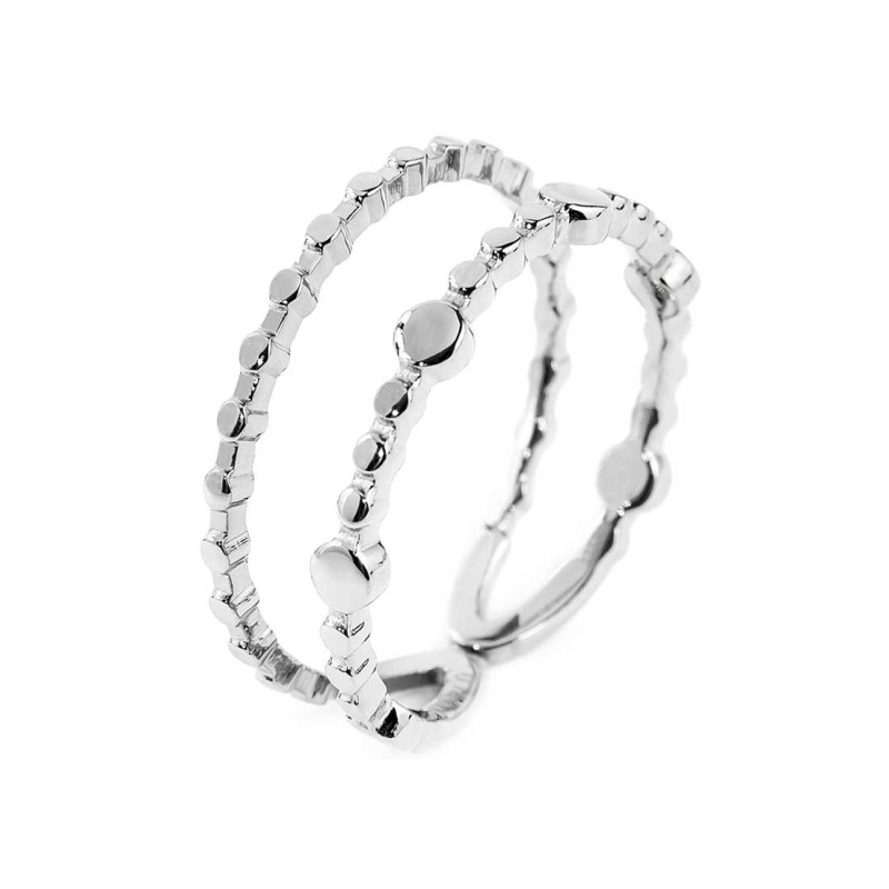 ANELLO PUNTINATA MISTA DOPPIA FASCIA ANELLO PUNTINATA MISTA DOPPIA FASCIA