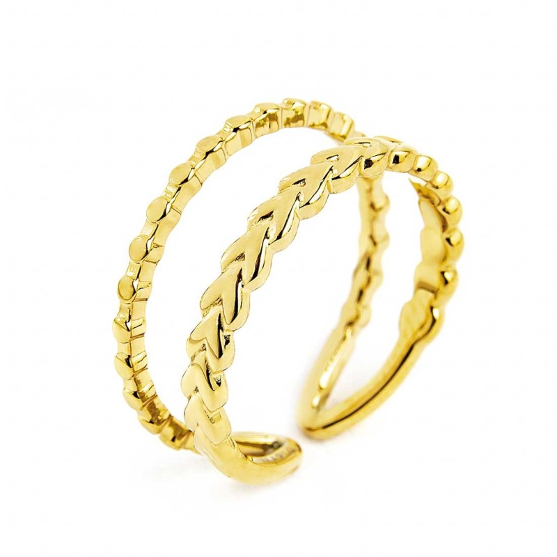 ANELLO CHEVRON E PUNTINATA DOPPIA FASCIA ANELLO CHEVRON E PUNTINATA DOPPIA FASCIA