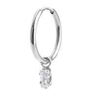 Orecchino a cerchio con zircone baguette Orecchino a cerchio con zircone baguette