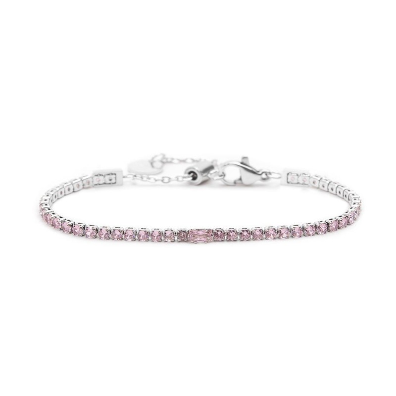 Bracciale tennis 2,5mm con zircone centrale Bracciale tennis 2,5mm con zircone centrale