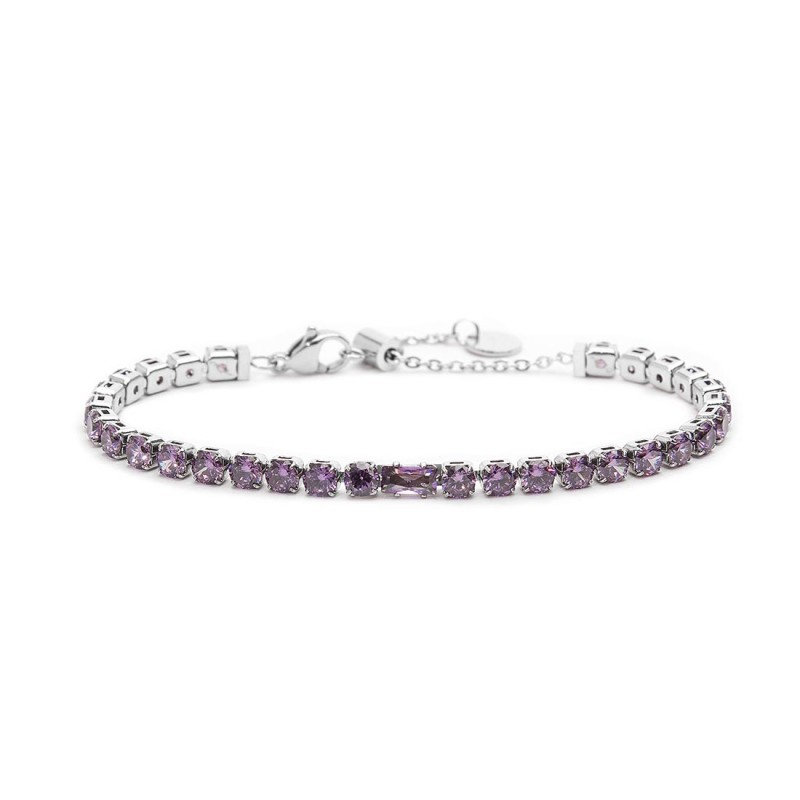 Bracciale tennis 4mm con zircone centrale Bracciale tennis 4mm con zircone centrale