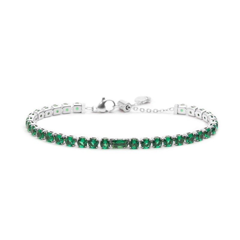 Bracciale tennis 4mm con zircone centrale Bracciale tennis 4mm con zircone centrale