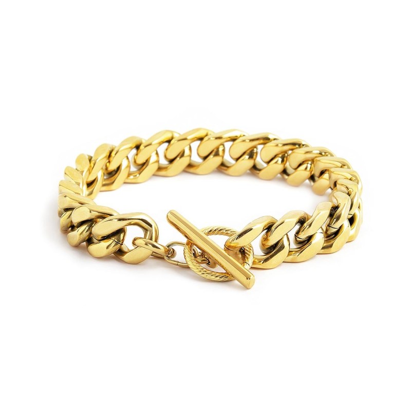 BRACCIALE ORO PVD CATENA GRUMETTA SP 10,50 MM BRACCIALE ORO PVD CATENA GRUMETTA SP 10,50 MM