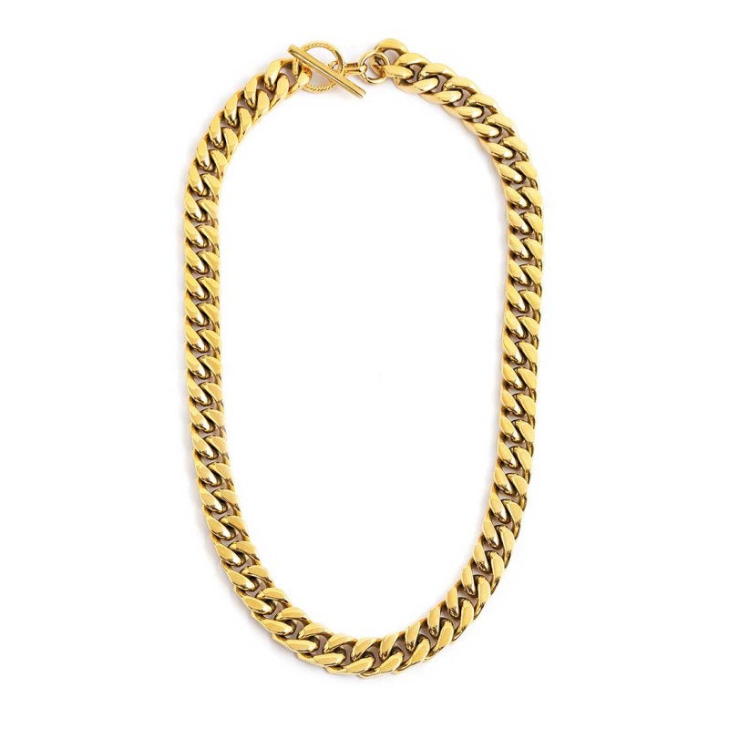 S.S.GOLD IP NECKLACE GRUM CHAIN 10,50 MM S.steel gold ip necklace grumetta chain, 10,50 mm width, 4,20 mm thickness. T-bar closu S.S.GOLD IP NECKLACE GRUM CHAIN 10,50 MM S.steel gold ip necklace grumetta chain, 10,50 mm width, 4,20 mm thickness. T-bar closu