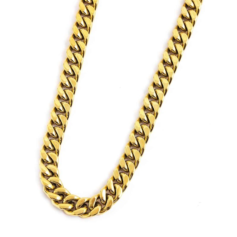 S.S.GOLD IP NECKLACE GRUMETTA CHAIN 13,50 MM S.steel gold ip necklace grumetta chain, 13,50 mm width, 5 mm thickness. T-bar clos S.S.GOLD IP NECKLACE GRUMETTA CHAIN 13,50 MM S.steel gold ip necklace grumetta chain, 13,50 mm width, 5 mm thickness. T-bar clos