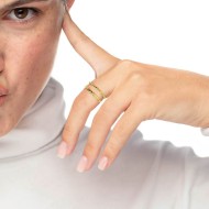 ANELLO CHEVRON E PUNTINATA DOPPIA FASCIA ANELLO CHEVRON E PUNTINATA DOPPIA FASCIA