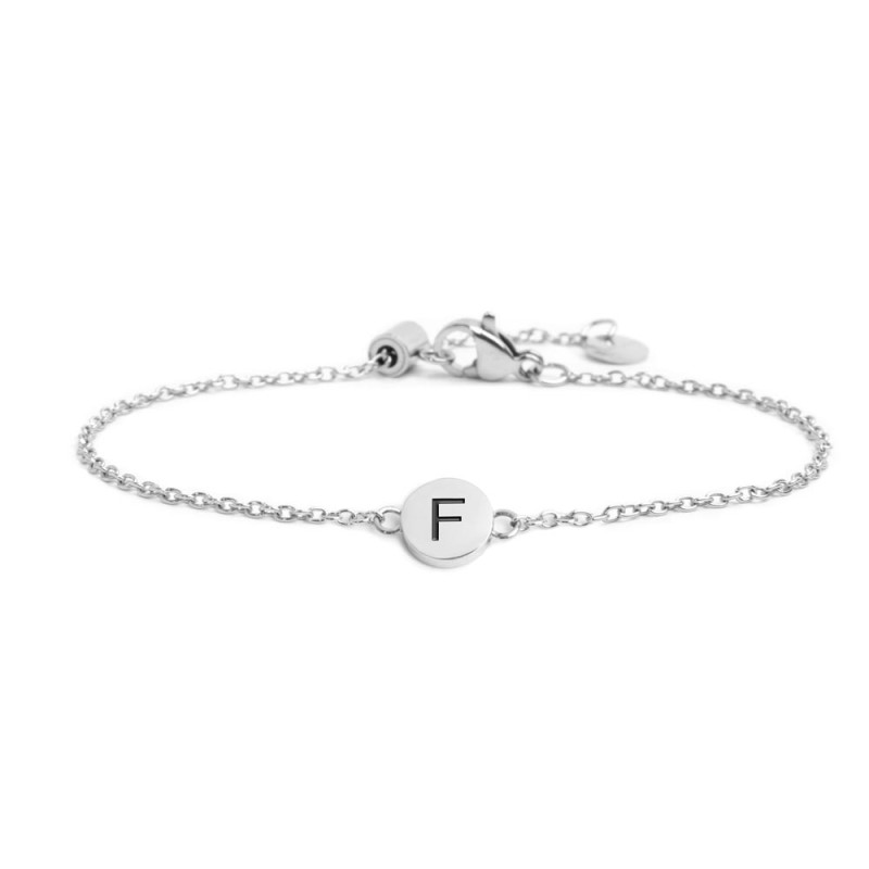 BRACCIALE ACCIAIO CON LETTERA SMALTATA