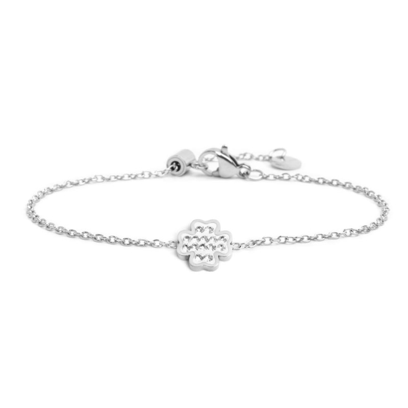 S.STEEL CLOVER BRACELET WITH CRYSTALS TOTAL LENGTH: 19CMWITH 6MM DOUBLE SIDES LOGO TAG 8.5*8.5MM CLOVER WITH CLAY AND RHINESTON S.STEEL CLOVER BRACELET WITH CRYSTALS TOTAL LENGTH: 19CMWITH 6MM DOUBLE SIDES LOGO TAG 8.5*8.5MM CLOVER WITH CLAY AND RHINESTON
