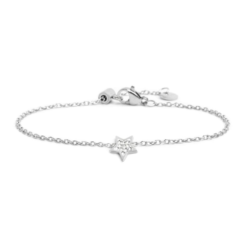 S.STEEL STAR BRACELET WITH CRYSTALS TOTAL LENGTH: 19CMWITH 6MM DOUBLE SIDES LOGO TAG 8.5MM STAR WITH CLAY AND RHINESTONES. COMP S.STEEL STAR BRACELET WITH CRYSTALS TOTAL LENGTH: 19CMWITH 6MM DOUBLE SIDES LOGO TAG 8.5MM STAR WITH CLAY AND RHINESTONES. COMP