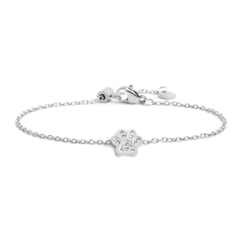 S.STEEL DOG PAW BRACELET WITH CRYSTALS 316 S.STEEL BRACELET WITH A 6 MM DOUBLE SIDES LOGO TAG AND 6.38*8.77*1.5 MM "DOG PAW" WIT S.STEEL DOG PAW BRACELET WITH CRYSTALS 316 S.STEEL BRACELET WITH A 6 MM DOUBLE SIDES LOGO TAG AND 6.38*8.77*1.5 MM "DOG PAW" WIT
