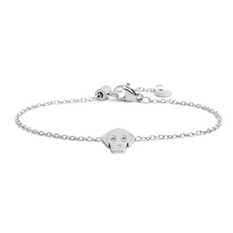 S.STEEL DOG BRACELET WITH CRYSTALS 316 S.STEEL BRACELET WITH A 6 MM DOUBLE SIDES LOGO TAG AND 7.58*9.82*1.5 MM "DOG" WITH 2 CRYS S.STEEL DOG BRACELET WITH CRYSTALS 316 S.STEEL BRACELET WITH A 6 MM DOUBLE SIDES LOGO TAG AND 7.58*9.82*1.5 MM "DOG" WITH 2 CRYS