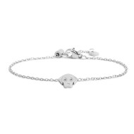 S.STEEL DOG BRACELET WITH CRYSTALS 316 S.STEEL BRACELET WITH A 6 MM DOUBLE SIDES LOGO TAG AND 7.58*9.82*1.5 MM "DOG" WITH 2 CRYS