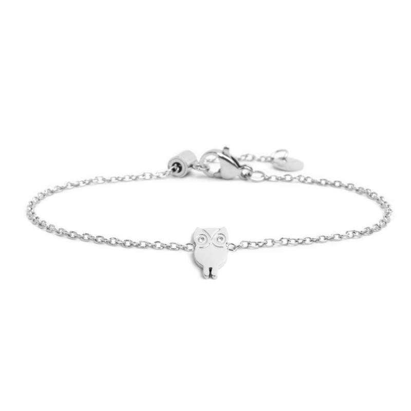 S.STEEL OWL BRACELET WITH CRYSTALS 316 S.STEEL BRACELET WITH A 6 MM DOUBLE SIDES LOGO TAG AND 9.6*6.21*1.5 MM "OWL" WITH 2 CRYST S.STEEL OWL BRACELET WITH CRYSTALS 316 S.STEEL BRACELET WITH A 6 MM DOUBLE SIDES LOGO TAG AND 9.6*6.21*1.5 MM "OWL" WITH 2 CRYST