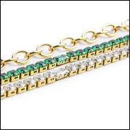 Bracciali con zirconi e catena Bracciali con zirconi e catena