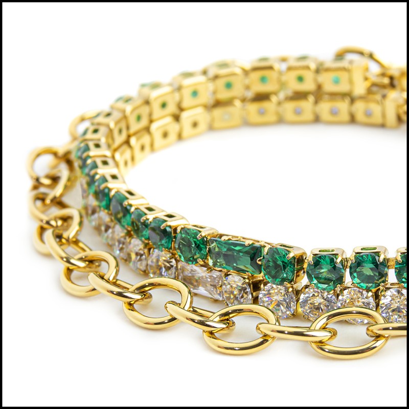 Bracciali con zirconi e catena Bracciali con zirconi e catena