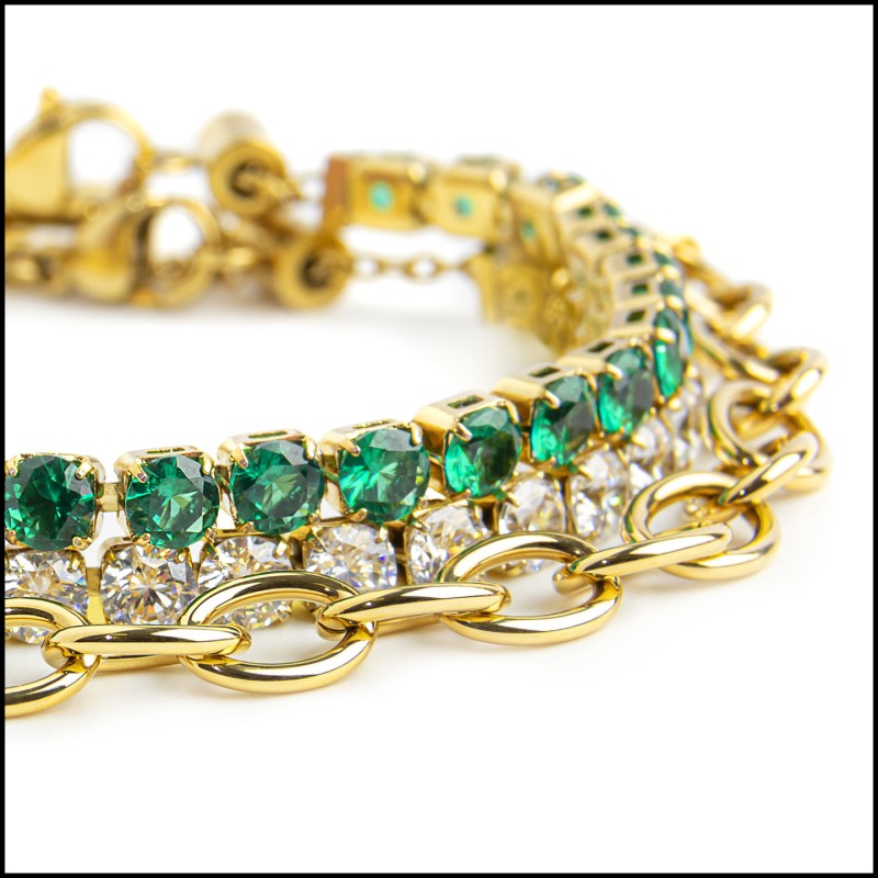 Bracciali con zirconi e catena Bracciali con zirconi e catena