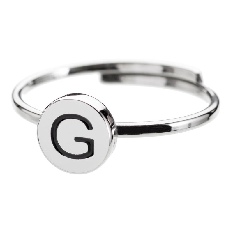 Anello con lettera smaltata Anello con lettera smaltata