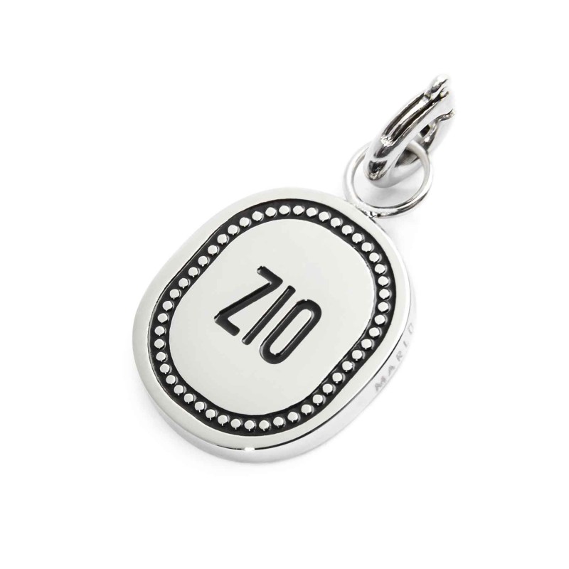 S.STEEL CHARM ZIO Polished s.steel charm size 12*10,70 mm, 1,40 mm thickness, on the top welded ring with 4 mm diameter. On the S.STEEL CHARM ZIO Polished s.steel charm size 12*10,70 mm, 1,40 mm thickness, on the top welded ring with 4 mm diameter. On the