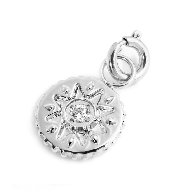 CHARM MEDAGLIETTA CON SOLE E CZ CHARM MEDAGLIETTA CON SOLE E CZ